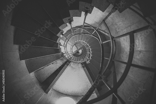 Spiral Staircase Siegessäule Berlin Germany Black and White Abstract Architecture photo