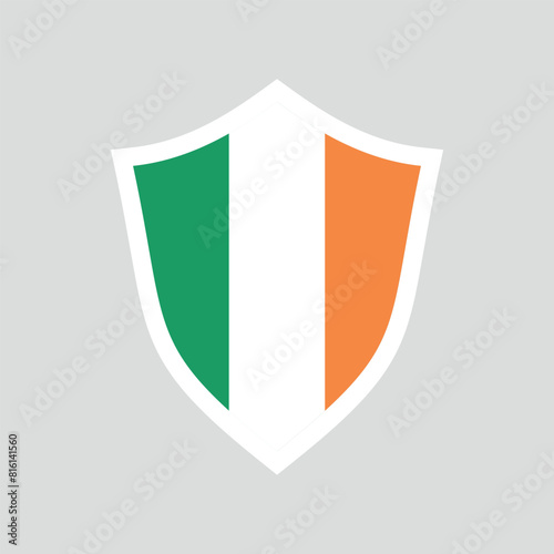 Ireland Flag in Shield Shape Frame Free Download Ireland Flag in Shield Shape Frame - GFXLoad