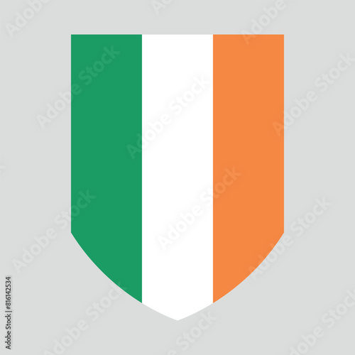 Ireland Flag in Shield Shape Frame Free Download Ireland Flag in Shield Shape Frame - GFXLoad