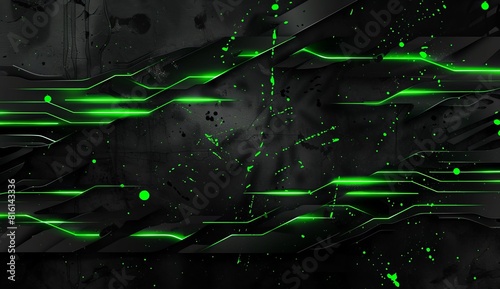 Dynamic neon green lines create a striking abstract wallpaper with a futuristic background, potential best-seller in tech themes