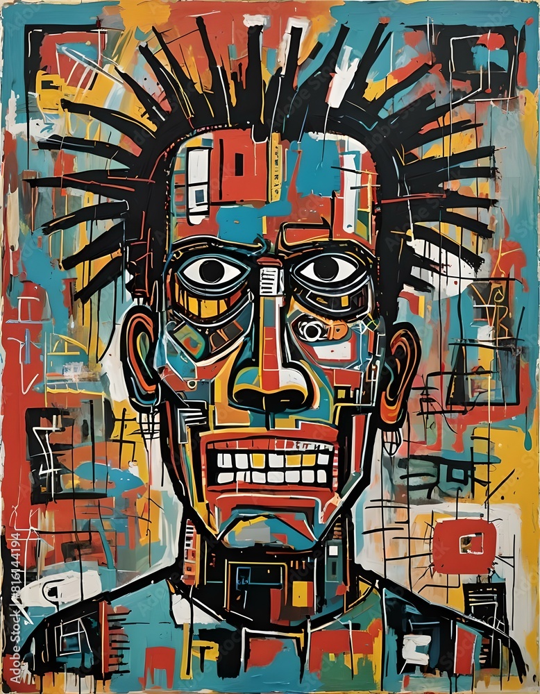 A painting of a man with a mohawk on his head, neo-expressionism, huge smile created with Generative AI technology. A painting of a man with a mohawk on his head, neo-expressionism, huge smile created with Generative AI technology.