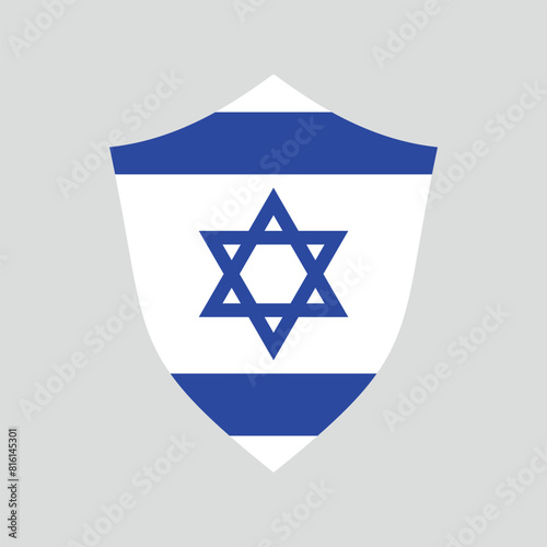 Israel Flag in Shield Shape Frame