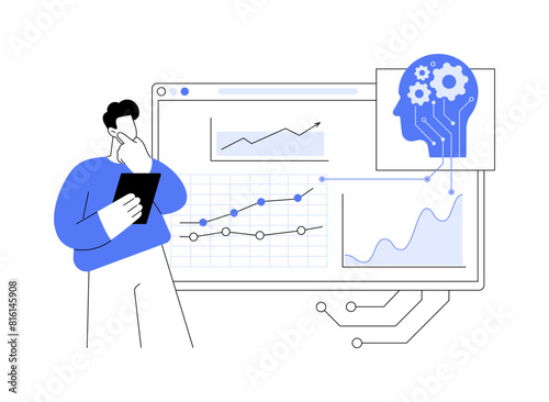 Sales Trend Forecasting with AI abstract concept vector illustration.