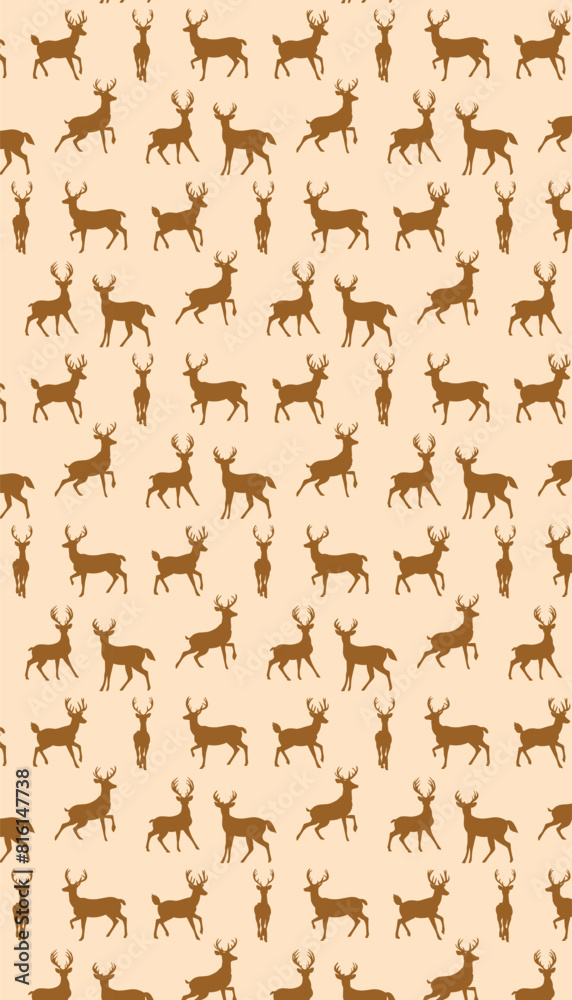 Obraz premium Deer animal pattern texture repeating seamless