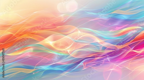 Abstract background with colorful waves and glowing light effects neon moving high speed wave lines.