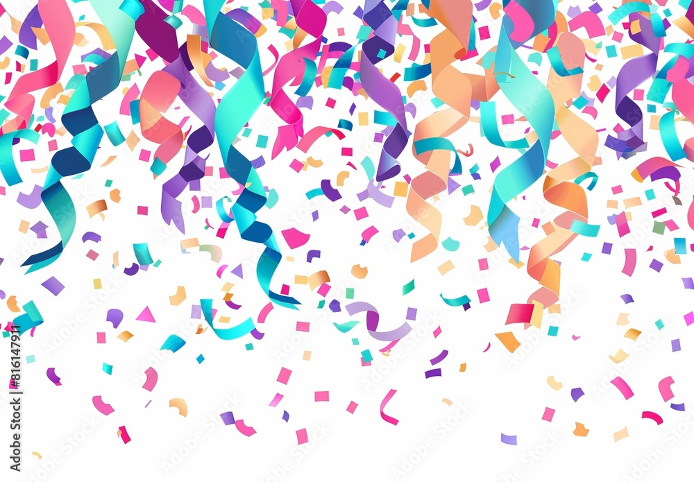 A vibrant array of colorful confetti and streamers make this the best-seller wallpaper and festive background