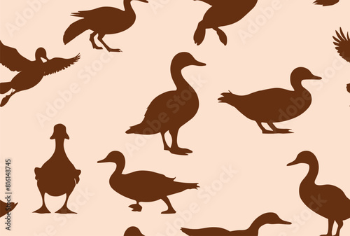 Duck animal pattern texture repeating seamless