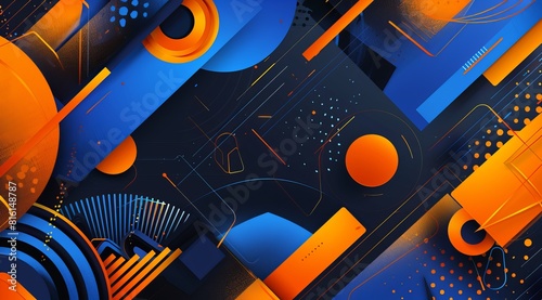 This best-seller candidate wallpaper shows a vibrant abstract background mixing blue and orange in a dynamic composition