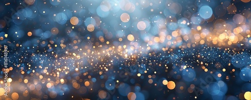 Sparkling blue bokeh lights create a magical abstract wallpaper, a potential best-seller background for celebrations
