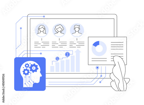 AI-Personalized Sales Approach abstract concept vector illustration.
