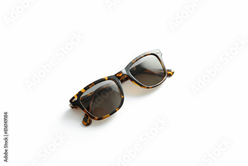 A pair of stylish sunglasses isolated on a white background, detached from the surroundings, with no background. Concept of fashion and style. Generative Ai.