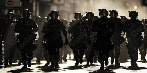 Tactical Response (Black): Signifies the use of tactical strategies and responses by police to manage protests and ensure public safety © Lila Patel