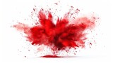 A dynamic and energetic image of a cloud of red paint exploding, reminiscent of action or a violent event