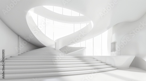 Abstract 3d white architecture interior for design, modern, contempary, indoor hyper realistic 