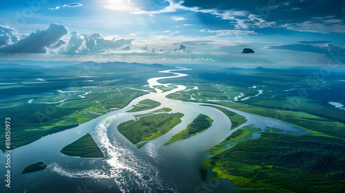 Panoramic View of the Majestic World's Longest River: A Testament of Nature's Unending Beauty and Endurance