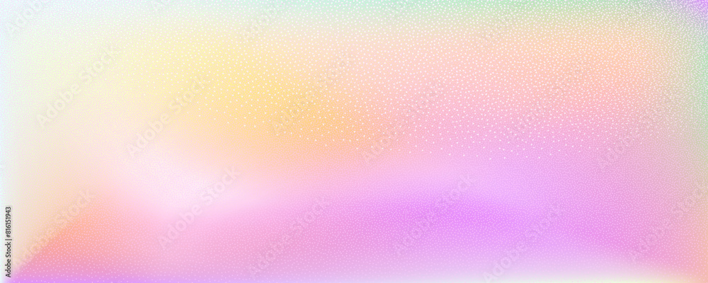 Obraz premium Abstract background featuring a holographic blur with a color gradient.Vector grain noise texture, and watercolor blend.Neon iridescent colors creating a smooth gradation effect.