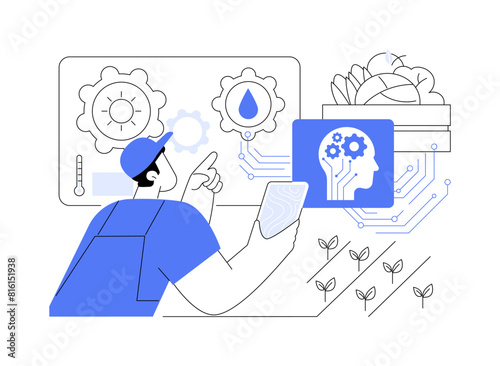 AI-Optimized Crop Yield Prediction abstract concept vector illustration.