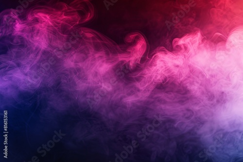 A visually striking image showcasing swirls of pink and blue smoke against a dark  gradient background