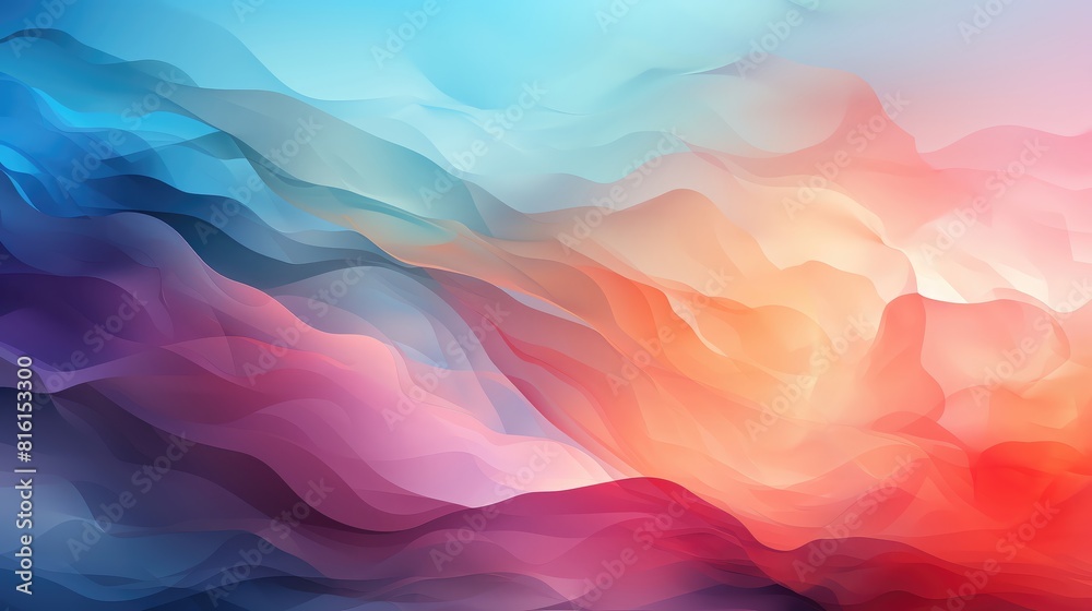 Fototapeta premium Abstract flat design side view light refraction theme water color Colored pastel