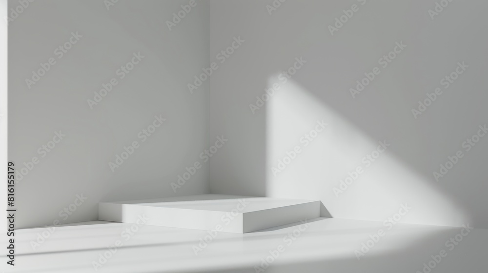 Empty Room With White Floor and Shining Light Empty Room With White Floor and Shining Light