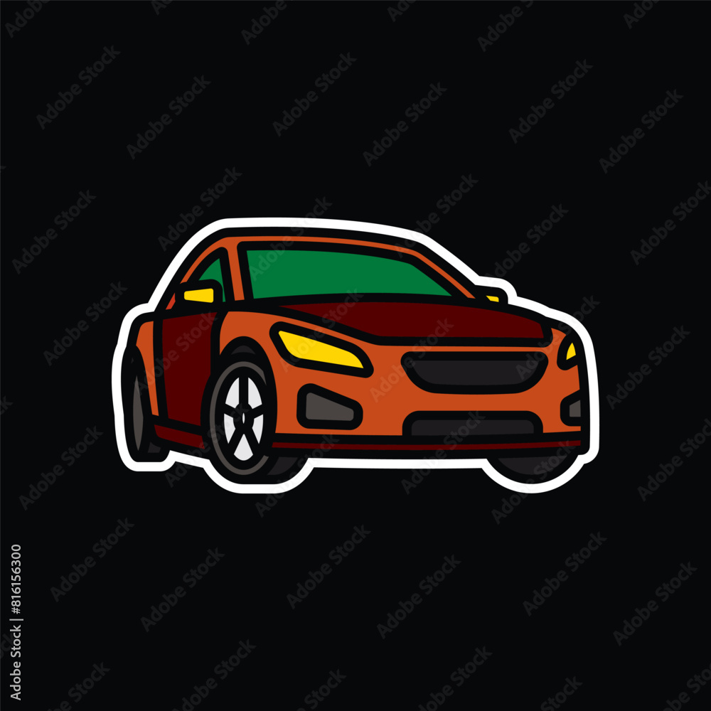 Fototapeta premium Original vector illustration. A passenger car. A contour icon.