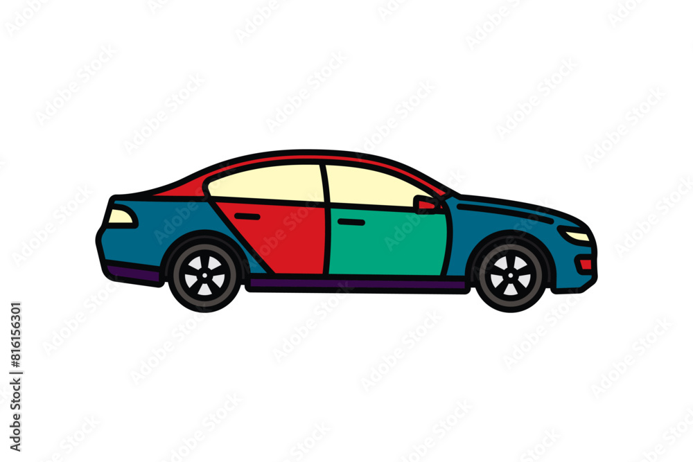 Original vector illustration. A passenger car. A contour icon. Original vector illustration. A passenger car. A contour icon.