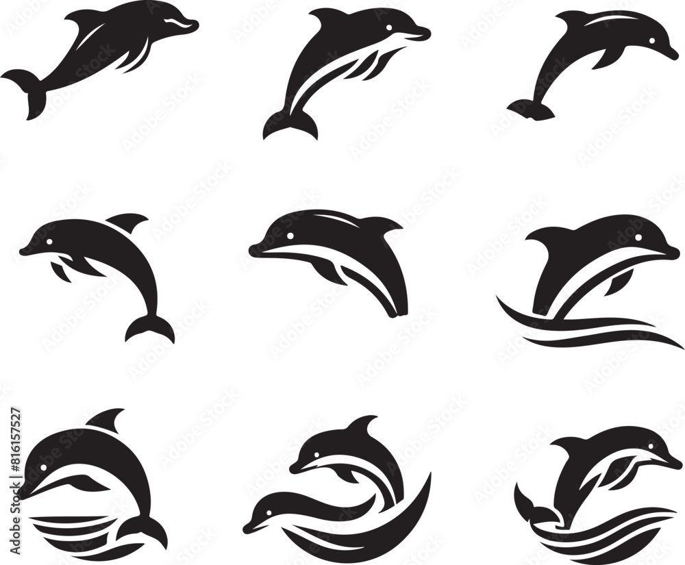 Naklejka premium Dolphin bundle vector