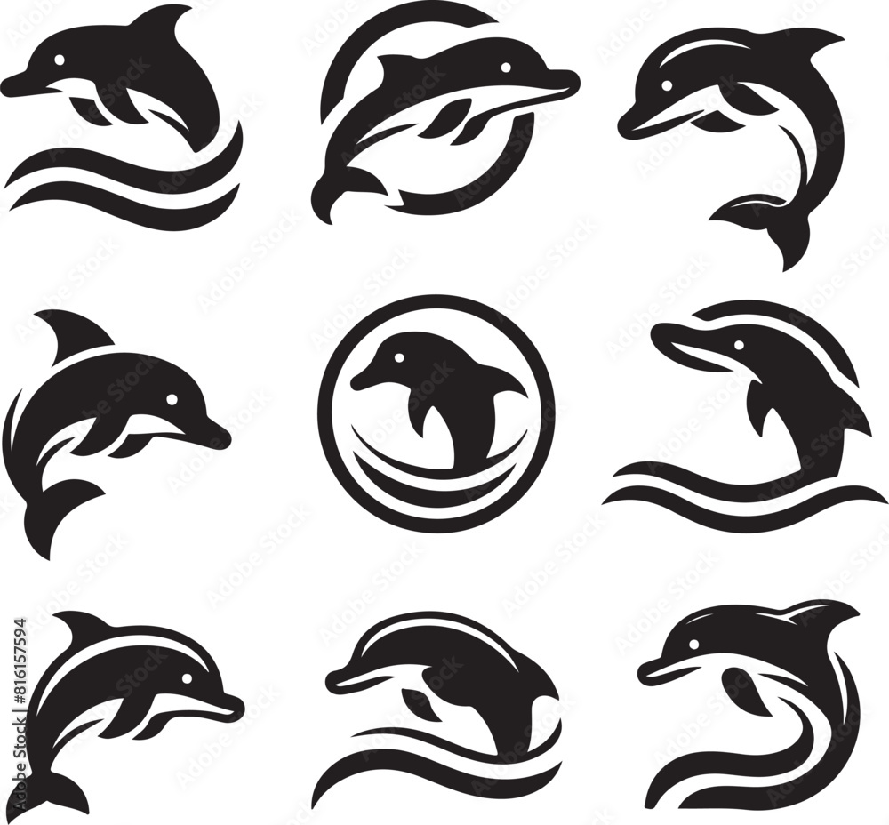 Naklejka premium Dolphin bundle vector