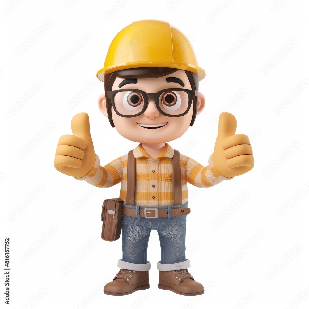 Construction Worker Figurine Giving Thumbs Up Construction Worker Figurine Giving Thumbs Up