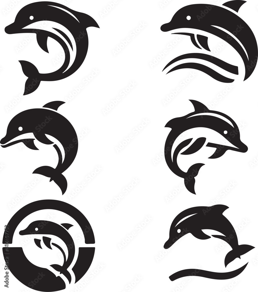 Naklejka premium Dolphin bundle vector