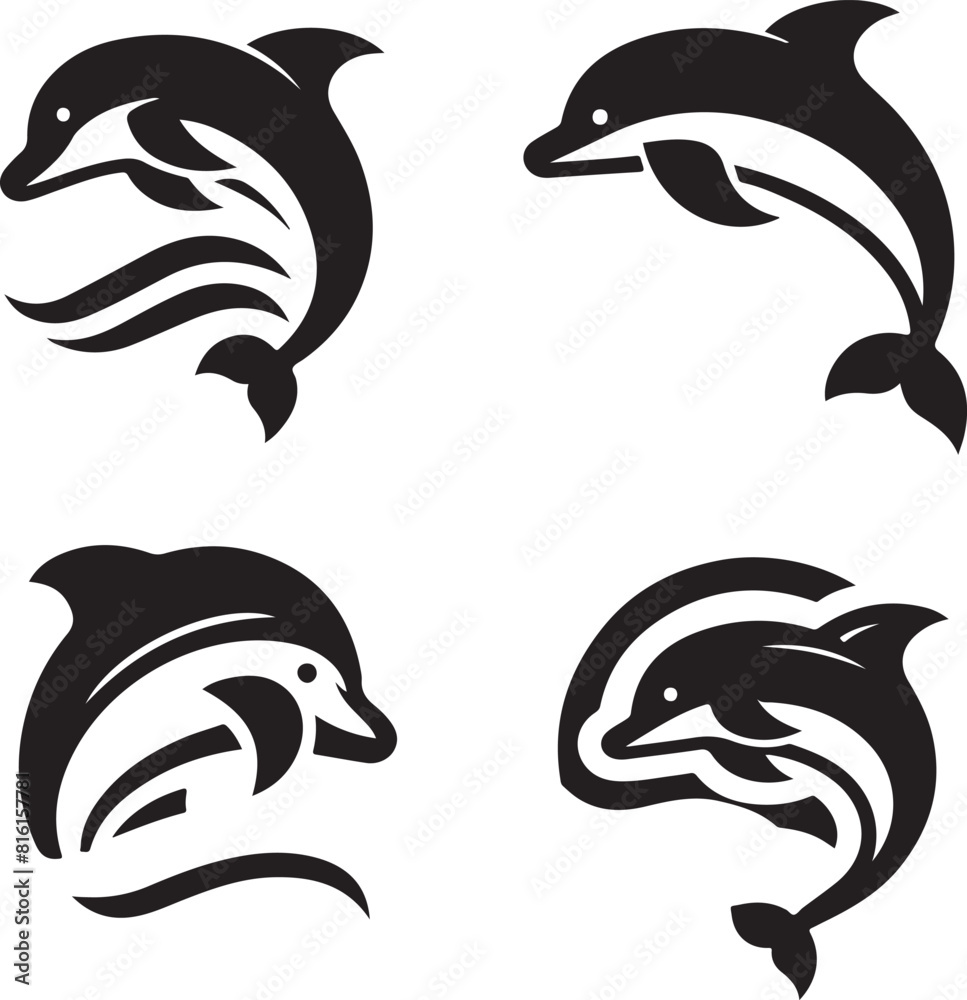 Naklejka premium Dolphin bundle vector