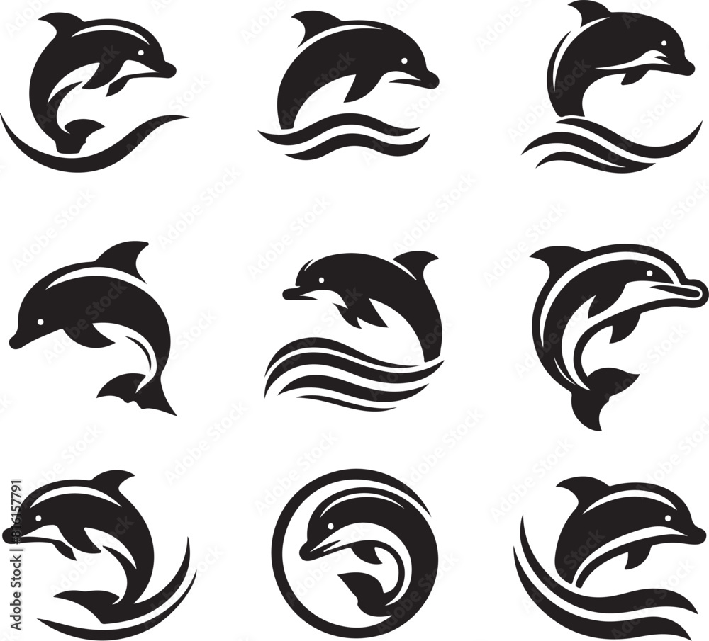 Obraz premium Dolphin bundle vector