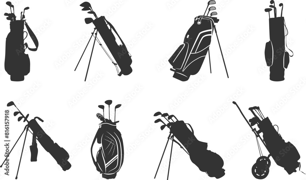 Golf bag silhouette, Golf bag SVG, Golf bag clipart, Golf bag logo, Golf bag icon, Golf bag