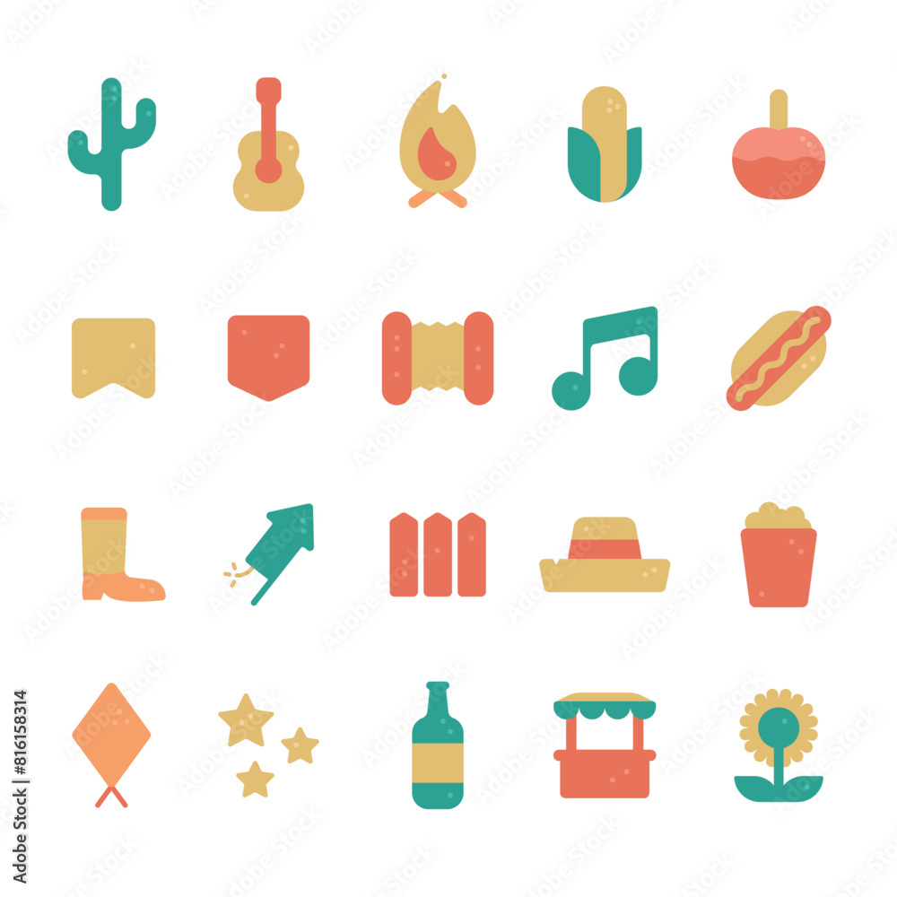 Festa junina icon set. Minimalist icons. Festa junina icon set. Minimalist icons.