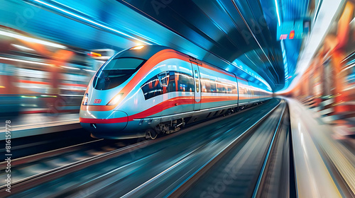 A high-speed train travels through a tunnel. © SprintZz