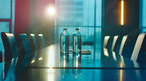 Conference table and chairs in modern meeting room : Generative AI photo
