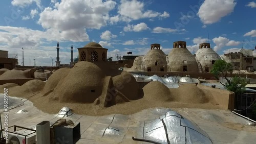 shot of an enchanting ancient traditional bazaar, showcasing its unique architecture against the backdrop. photo