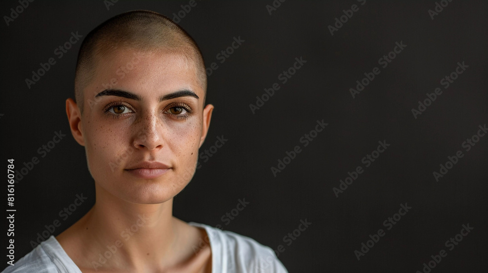 Strength in Every Smile: Confident Bald Woman (Cancer Survivor, Beauty Beyond Hair) Strength in Every Smile: Confident Bald Woman (Cancer Survivor, Beauty Beyond Hair)