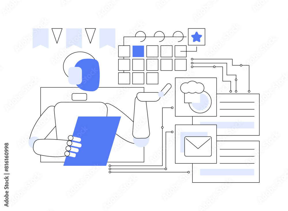 AI-Enhanced Event Management abstract concept vector illustration. AI-Enhanced Event Management abstract concept vector illustration.