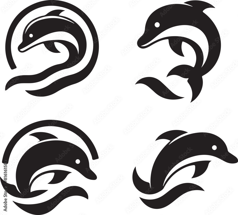 Naklejka premium Dolphin bundle vector