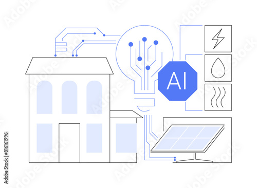 AI-Backed Energy Efficiency abstract concept vector illustration.