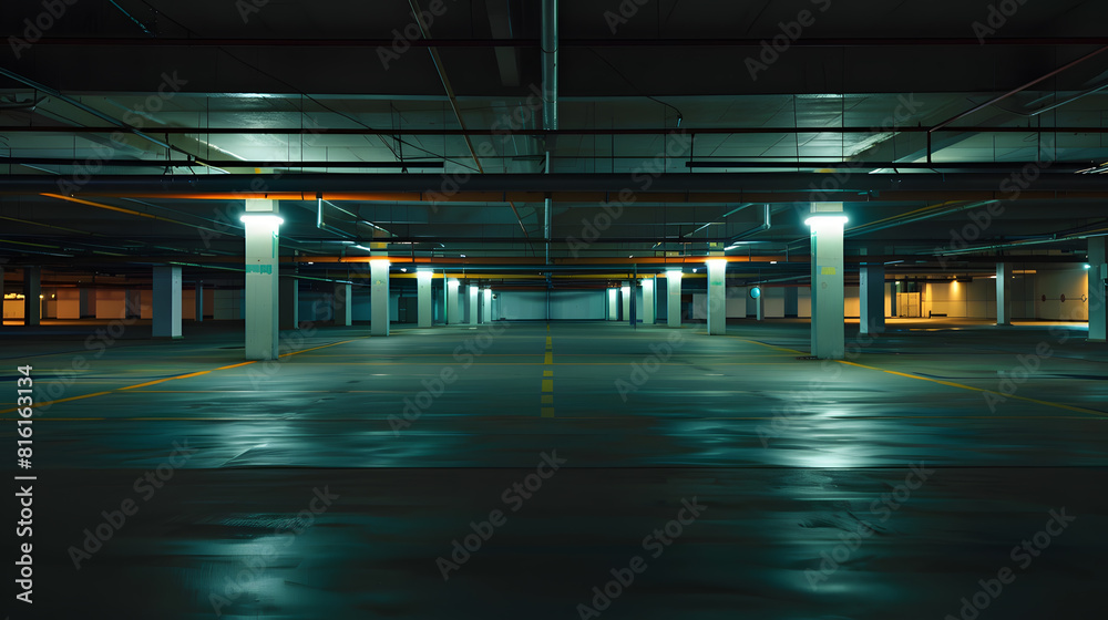 Empty Parking Lot Outdoor warehouse : Generative AI
