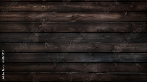 A detailed view of horizontal wooden planks with a dark stain, ideal for background or textural design elements