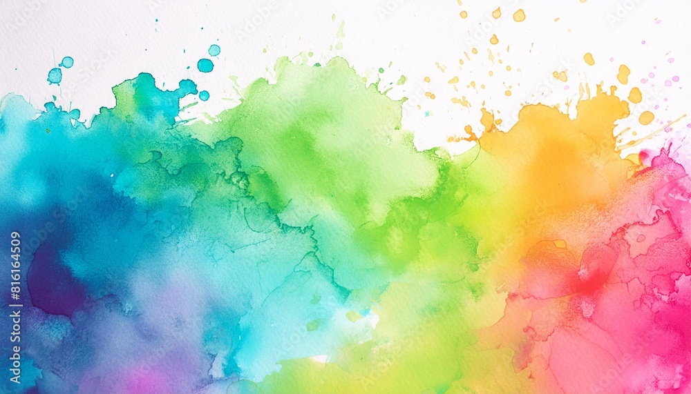 watercolor paint background design with colorful splash