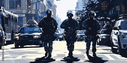 Urban Policing (Gray): Symbolizes the application of militarized tactics and equipment in urban policing contexts