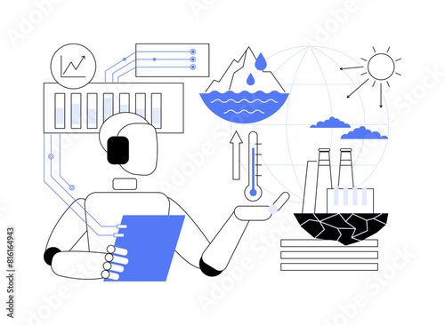 AI-Analyzed Climate Change abstract concept vector illustration.