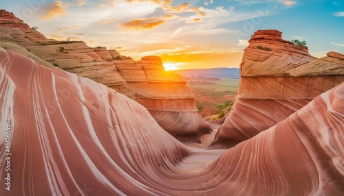 valley sunset at famous antelope canyon arizona america near grand canyon beauty of nature and travel concept photo