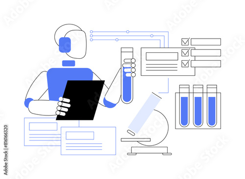 AI-Powered Scientific Discovery abstract concept vector illustration.