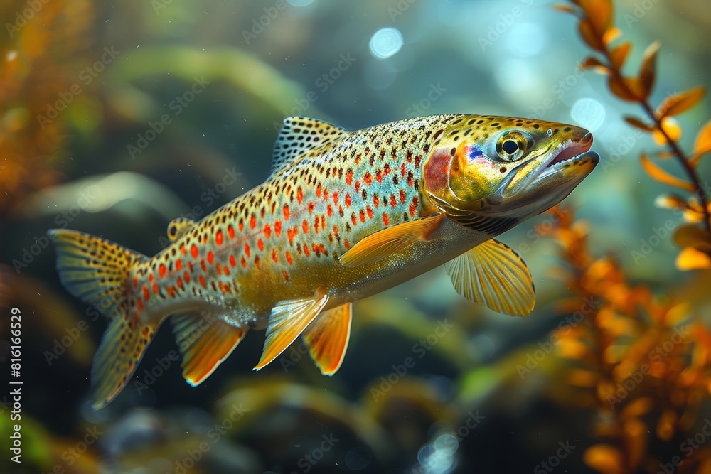 Rainbow Trout in a mountain stream, representing pristine freshwater habitats. Rainbow Trout in a mountain stream, representing pristine freshwater habitats.