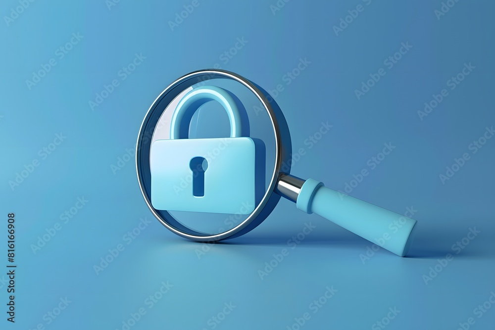 Magnifying glass with lock and lens